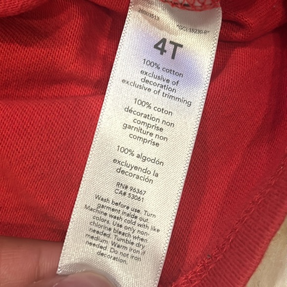 Carter’s Red Long-Sleeve Hooded Shirt & Old Navy Dark Blue Cargo Joggers Size 4T - Picture 6 of 11